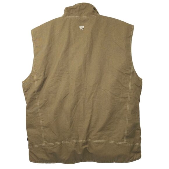 KÜHL Burr Vest Full Zip Mens Size XXL Vintage Patina Dye Khaki Double S Inc Logo - Picture 2 of 16
